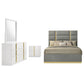 Ines 4-piece Queen Bedroom Set Grey and White High Gloss