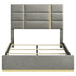 Ines 52-inch Fabric Upholstered Eastern King Panel Bed Grey