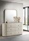 Sonya 6-drawer Upholstered Bedroom Dresser with Mirror Ivory