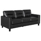 Scotland Faux Leather Upholstered Track Arm Sofa Black