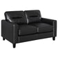 Scotland Faux Leather Upholstered Track Arm Loveseat Black