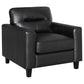 Scotland Faux Leather Upholstered Track Arm Chair Black