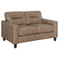 Scotland 2-piece Faux Leather Upholstered Sofa Set Brown