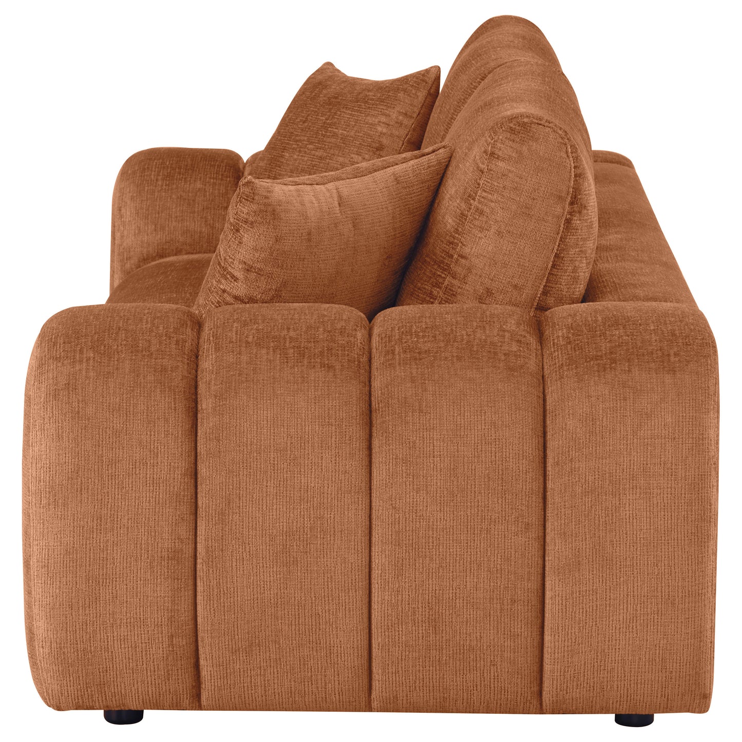 Burnett Chenille Upholstered Wide Arm Sofa Burnt Orange