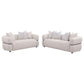 Jeanette 2-piece Fabric Upholstered Round Arm Sofa Set Beige