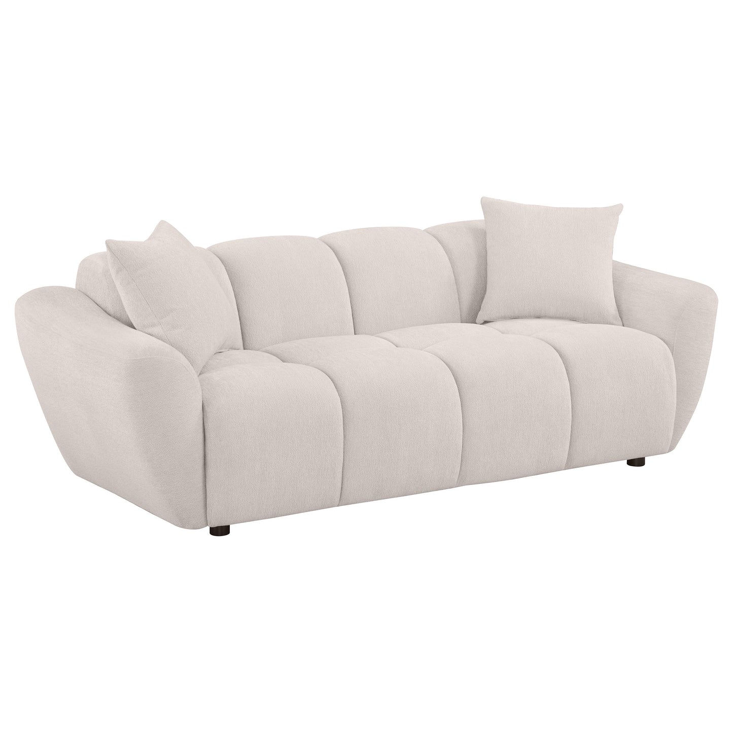 Destino 2-piece Chenille Splayed Arm Sofa Set Greige