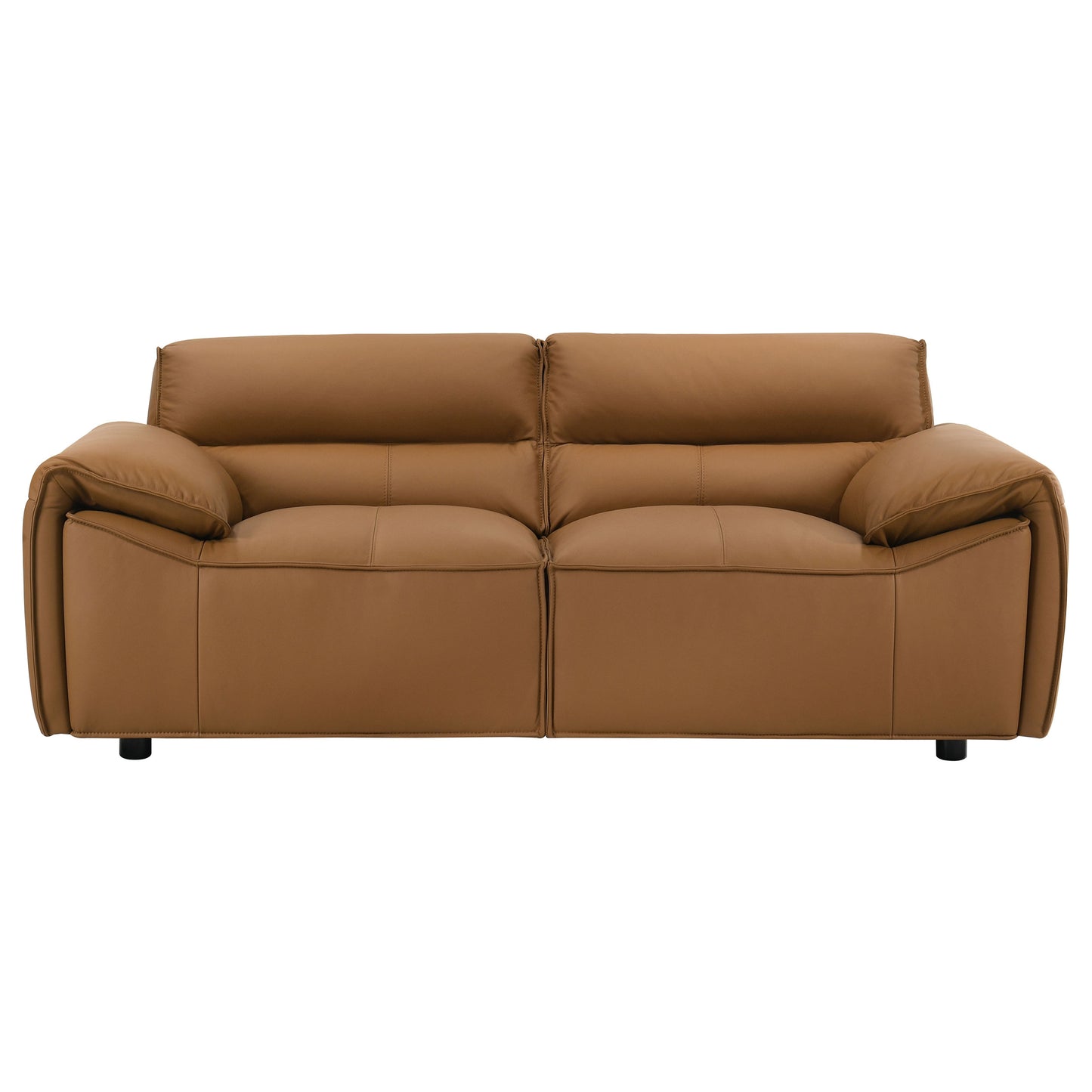 Buxton Top Grain Leather Upholstered Loveseat Orange