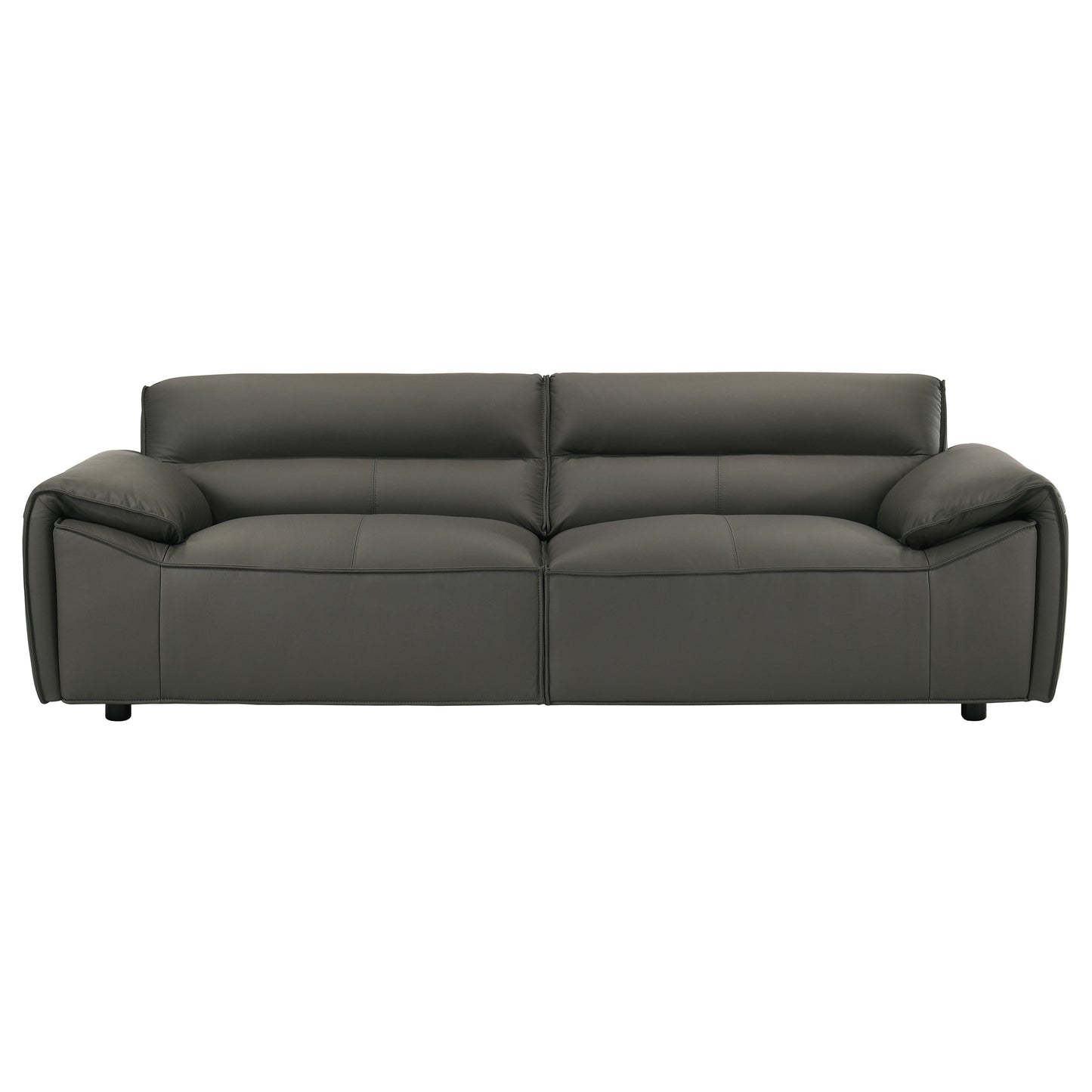 Buxton Top Grain Leather Upholstered Sofa Graphite