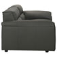 Buxton Top Grain Leather Upholstered Loveseat Graphite