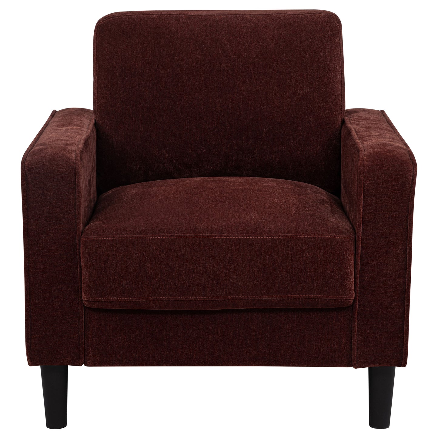 Ruth Fabric Upholstered Track Arm Accent Chair Rust Red