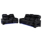 Zuma 2-piece Faux Leather Dual Power LED Sofa Set Black