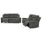 Kennett 3-piece Chenille Power Reclining Sofa Set Dark Grey