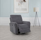Adler Upholstered Power Swivel Glider Recliner Charcoal Grey