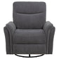 Adler Upholstered Power Swivel Glider Recliner Charcoal Grey