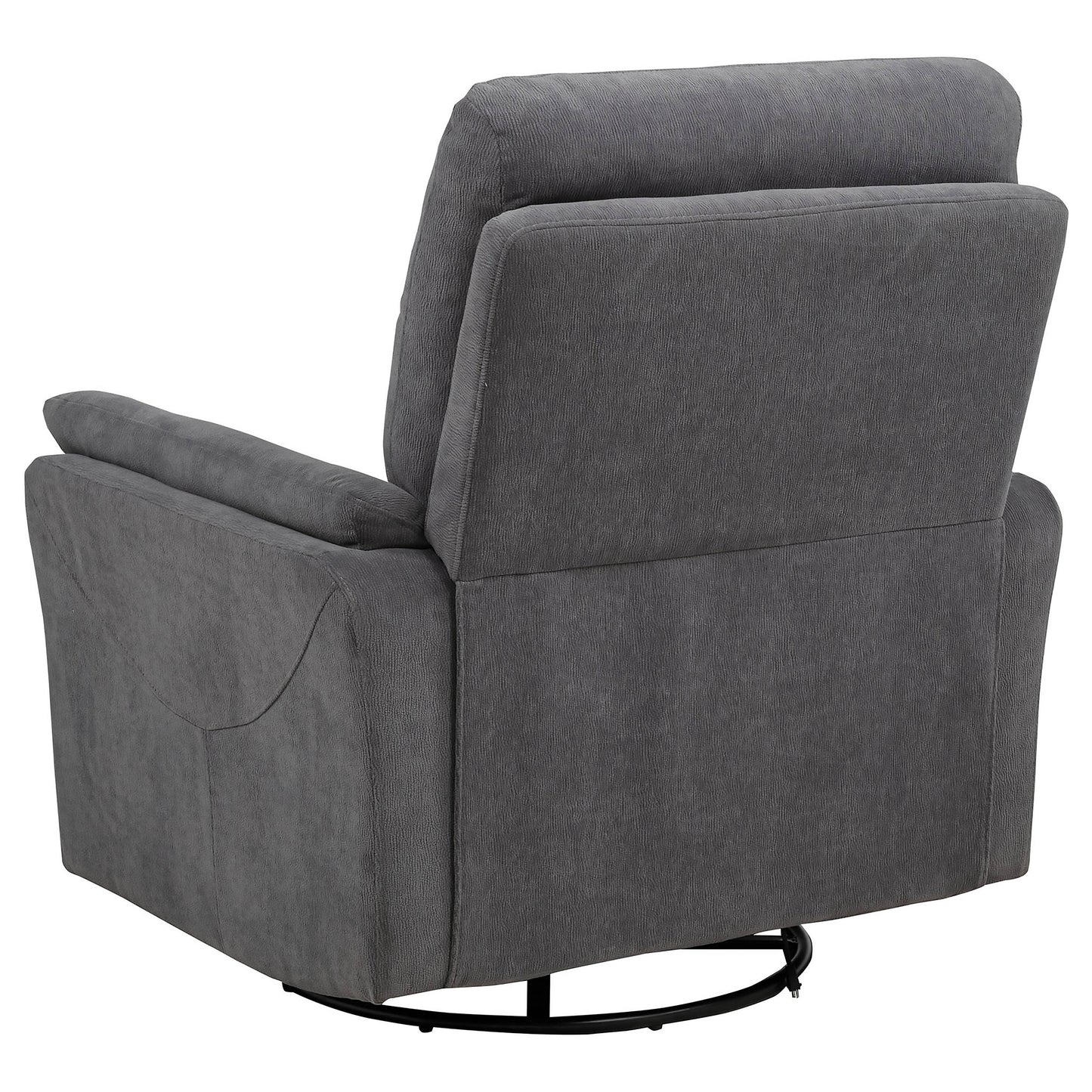 Adler Upholstered Power Swivel Glider Recliner Charcoal Grey