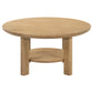 Ottowa 2-piece Round Wood Coffee Table Set Washed Oak