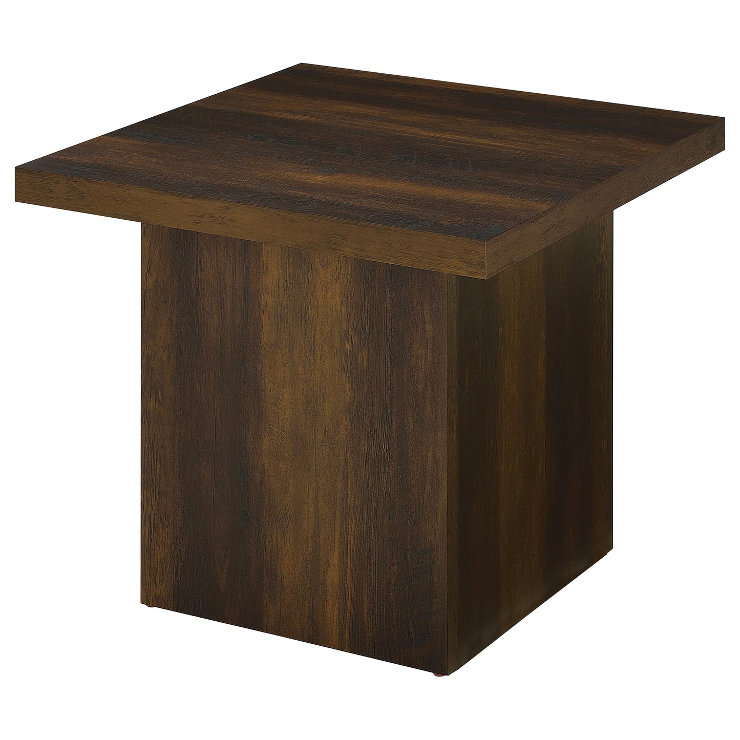 Devar Square Engineered Wood Side End Table Dark Pine