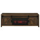 Enfield 71-inch TV Stand Fireplace Media Console Dark Pine