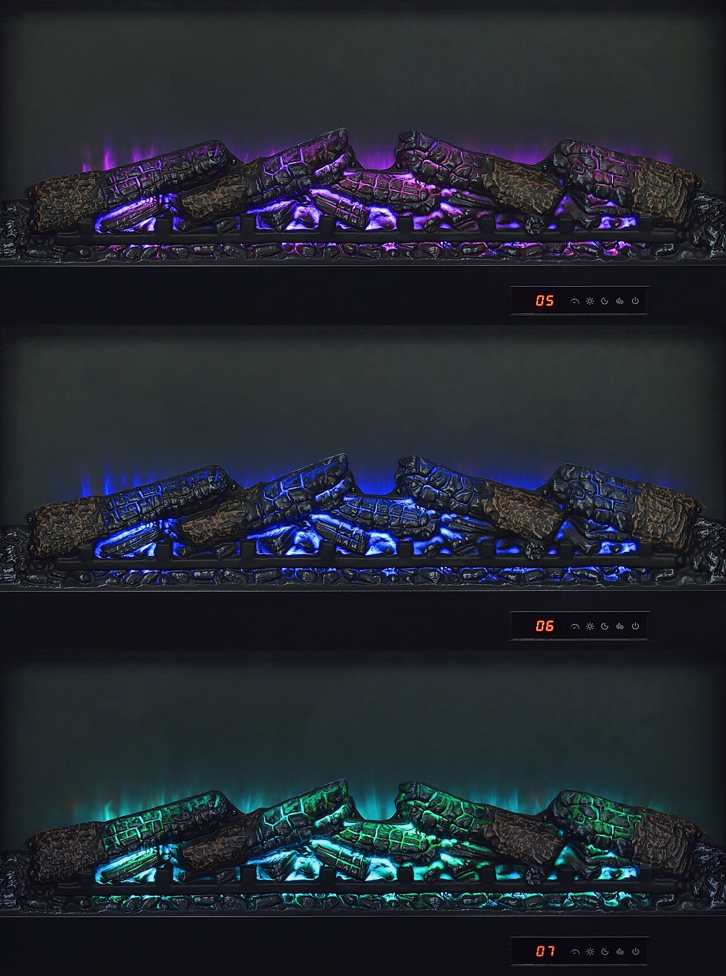 Havering 71-inch TV Stand Fireplace Media Console Dark Pine