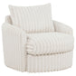 Sarco Corduroy Upholstered Swivel Accent Arm Chair Ivory