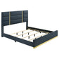 Ines 4-piece Eastern King Bedroom Set Navy and White High Gloss