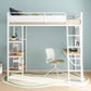 Campus 3-shelf Metal Twin Workstation Loft Bed Matte White