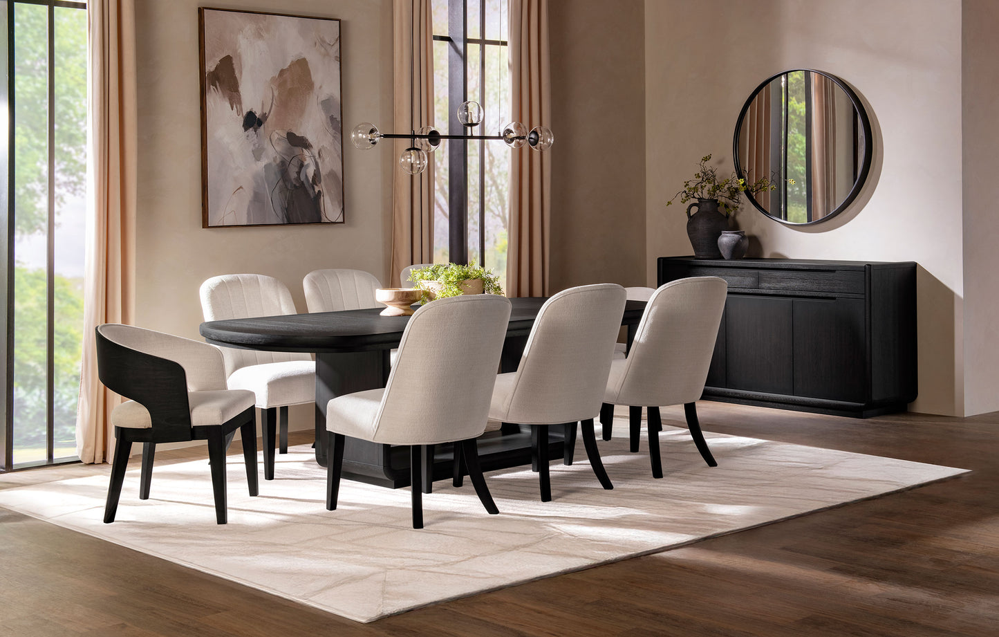 Leandro 78-inch Extension Dining Room Table Burnished Black