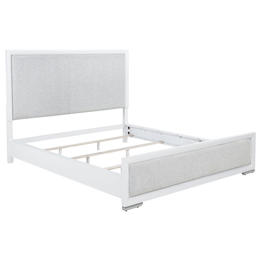 Gracemont 57-inch California King Panel Bed Grey and White