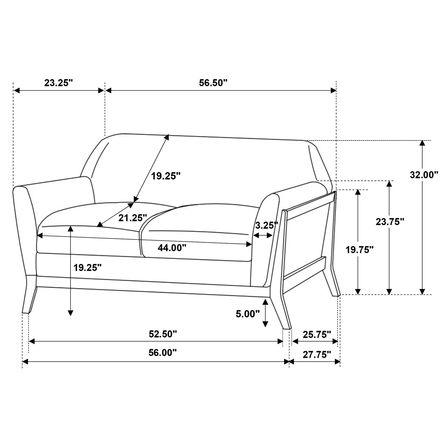Vaughn 3-piece Fabric Upholstered Flared Arm Sofa Set Grey