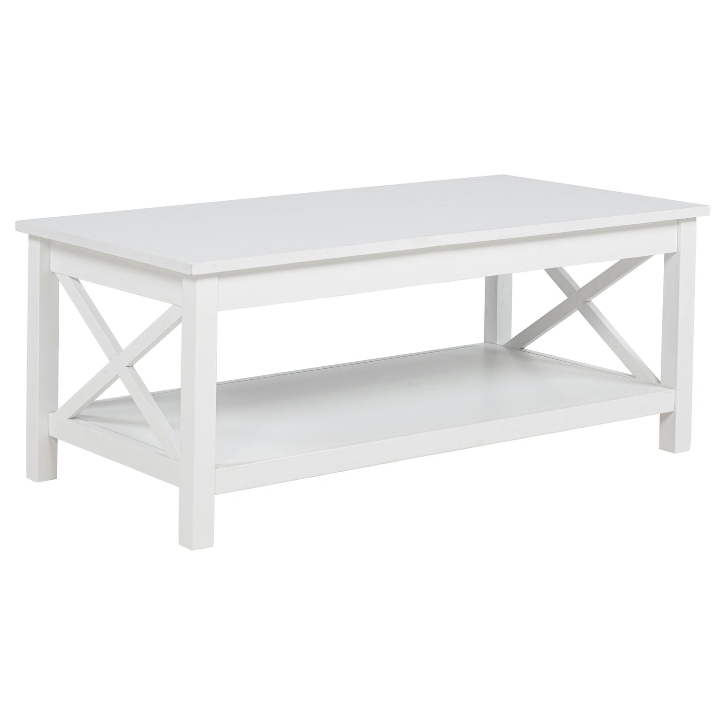 Skyview 2-piece Rectangular Lift Top Coffee Table Set White