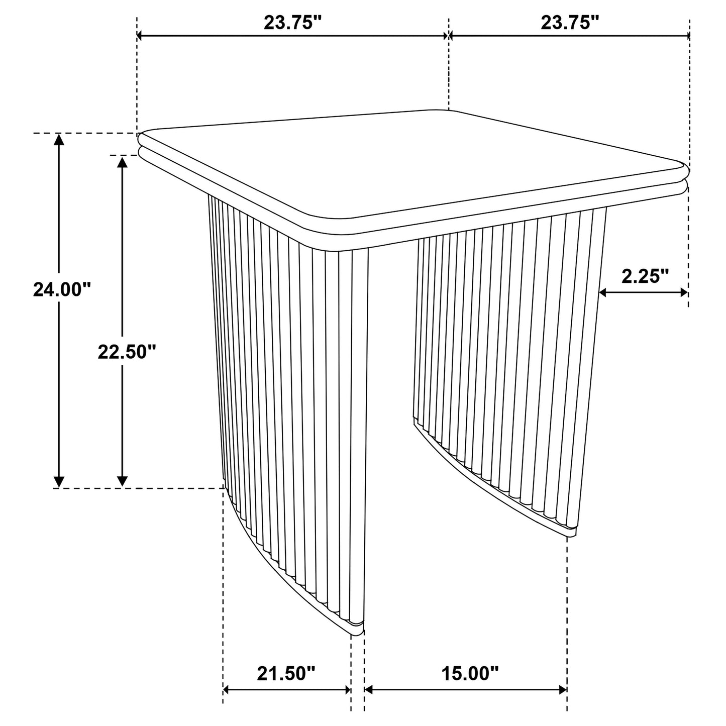 Adina Square Wood Side End Table Distressed Light Brown