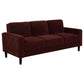 Ruth 2-piece Fabric Upholstered Track Arm Sofa Rust Red