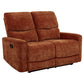Navarro 2-piece Upholstered Reclining Sofa Set Orange