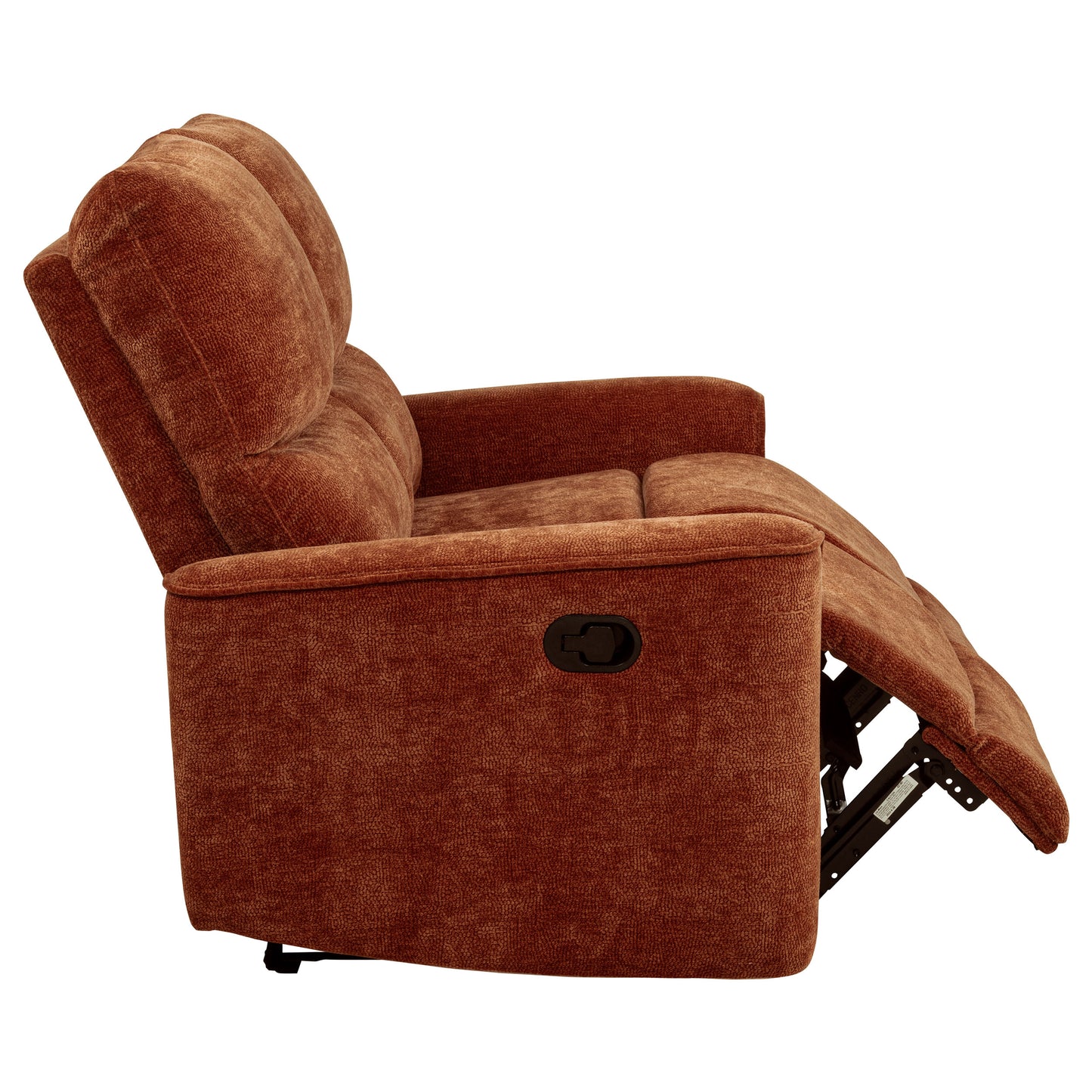 Navarro Chenille Upholstered Reclining Loveseat Burnt Orange