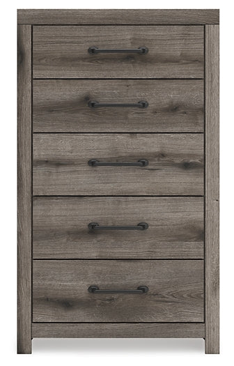 Graystorm Full Panel Bed with Storage with Mirrored Dresser, Chest and Nightstand
