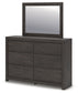 Fraluna Queen Panel Storage Bed with Mirrored Dresser and Nightstand