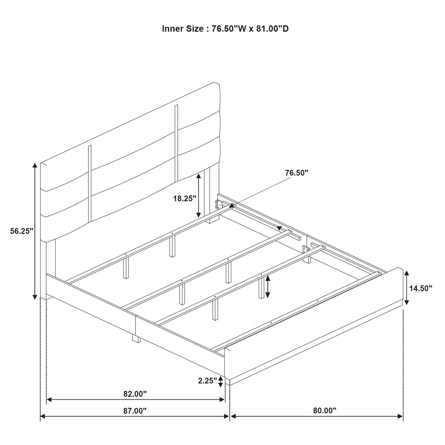 Ines 4-piece Eastern King Bedroom Set Navy and White High Gloss