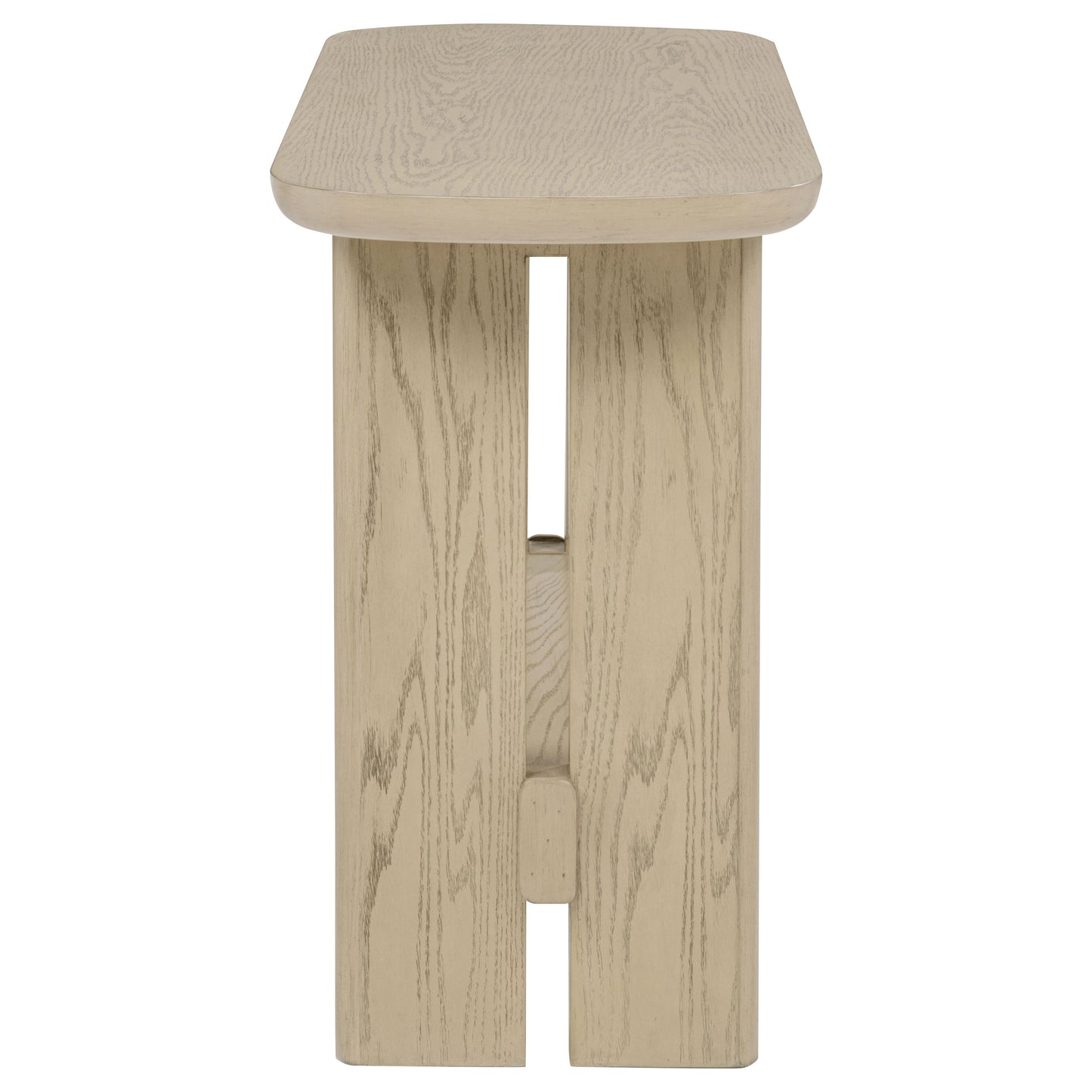 Kailani Coastal Sofa Console Table with Shelf Beige Oak
