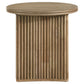 Adina 3-piece Round Coffee Table Set Distressed Light Brown