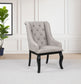Phelps Upholstered Dining Arm Chair Tan Distressed Noir (Set of 2)
