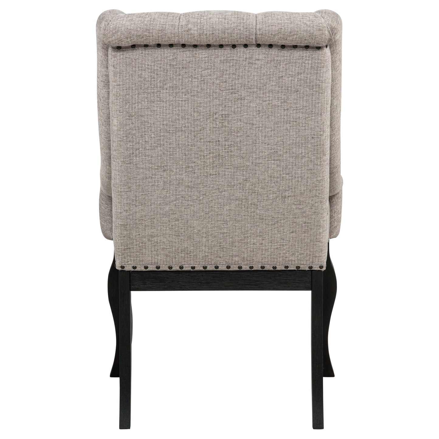 Phelps Upholstered Dining Arm Chair Tan Distressed Noir (Set of 2)