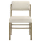Kehoe Upholstered Dining Side Chair Cream and Natural Oak (Set of 2)