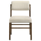 Kehoe Upholstered Dining Side Chair Cream and Walnut (Set of 2)