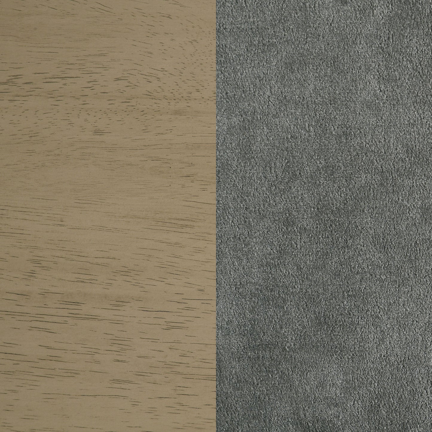 Redbridge Velvet Upholstered Side Chair Grey and Natural Oak (Set of 2)