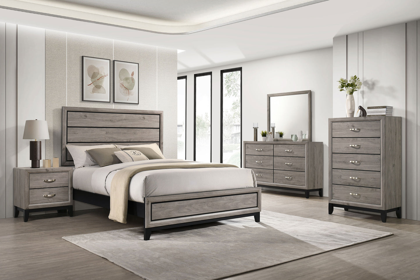 Watson 2-drawer Nightstand Bedside Table Light Taupe