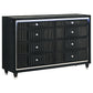 Ravenne 4-piece Velvet Upholstered California King LED Bedroom Set Black