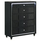 Ravenne 5-piece Velvet Upholstered California King LED Bedroom Set Black