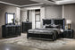Ravenne 2-drawer Velvet Upholstered LED Nightstand with USB Black
