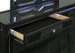 Ravenne 8-drawer Velvet Upholstered LED Dresser Cabinet Black