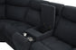 Hagen Upholstered Power Reclining Sectional Sofa Steel Grey